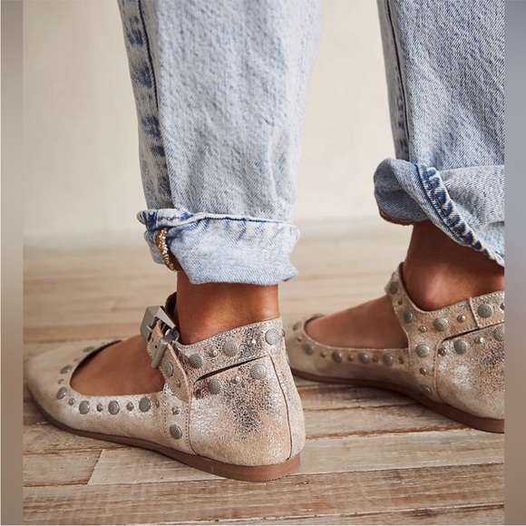 Free People Mystic Mary Jane Flats Champagne 9 - Picture 4 of 8